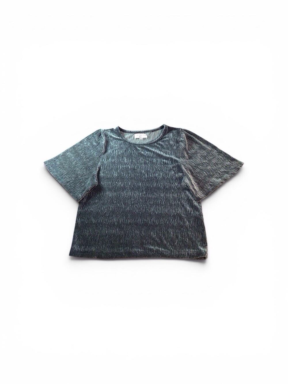Madewell Texture & Thread Crinkle Velvet Flutter Sleeve Top Womens Size XS